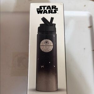 Star Wars Black Silver Death Star Collectible Stainless Steel Water Bottle::NIB: